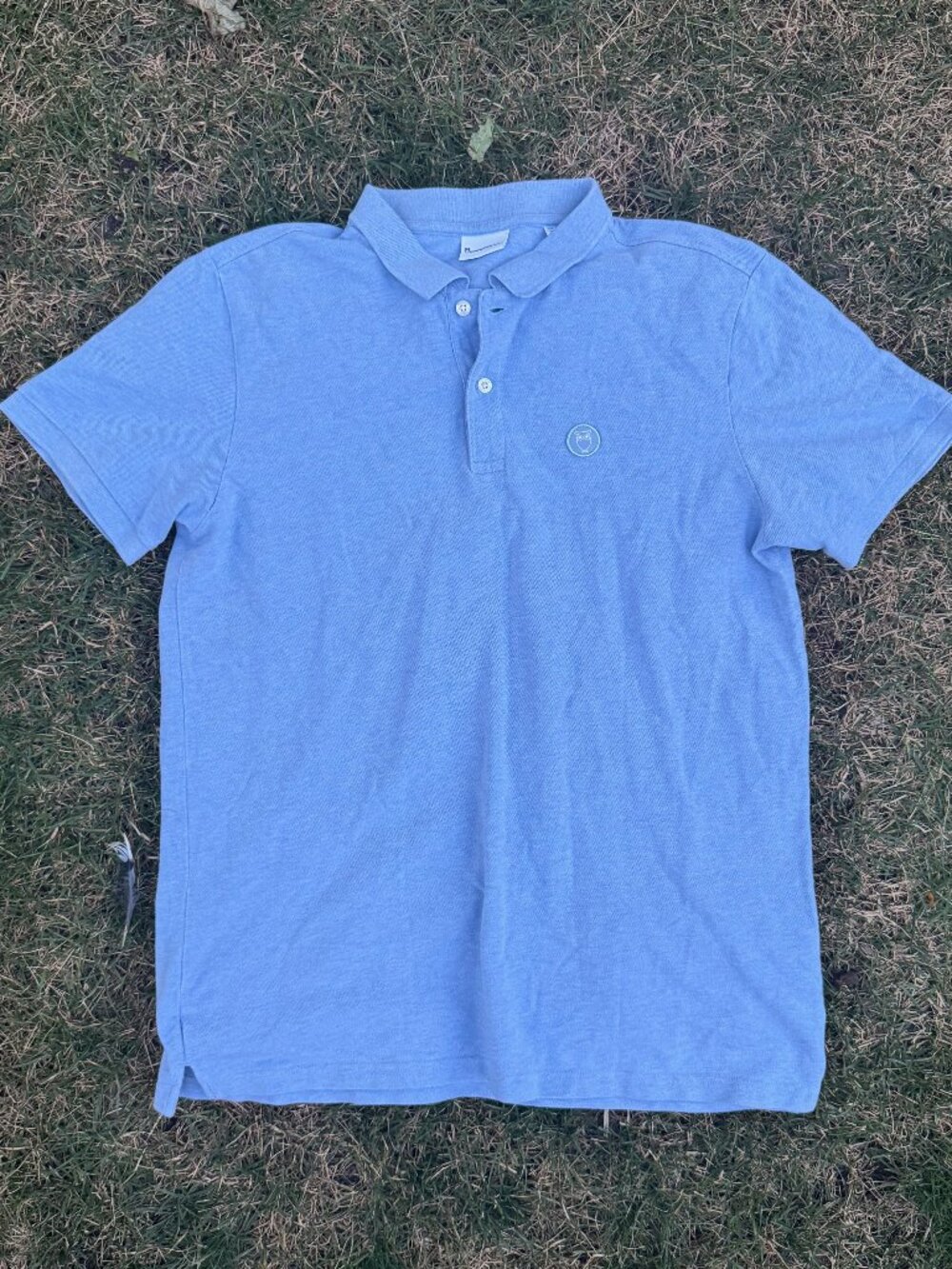 Knowledge Cotton Apparel - Pique Owl Polo Shirt (Men's) - Light Blue